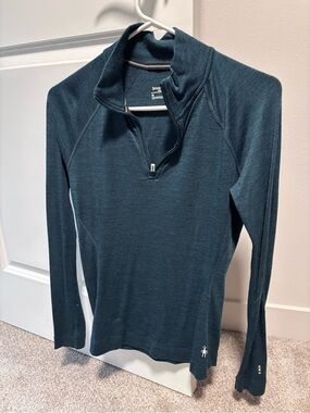 Smartwool Women's Teal 1/4 Zip Merino Pullover